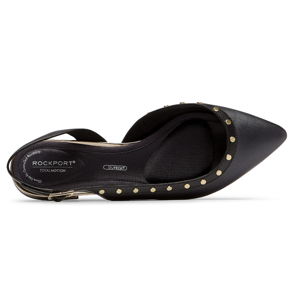 Rockport Slingback Dam Svarta - Total Motion Zuly Studded - YATVB9164